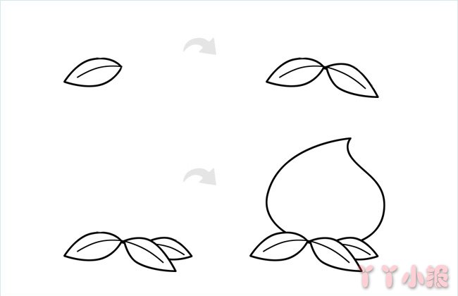 怎么画水蜜桃简单又好看 水蜜桃简笔画图片