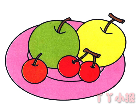 怎么画水果果盘简单又好看 水果果盘简笔画图片