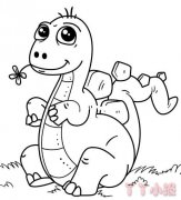 怎么画恐龙宝宝简笔画带步骤简单又好看涂色