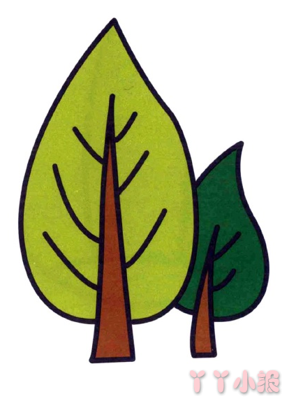 茂密树林的画法简笔画带步骤简单又好看涂色