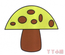 怎么画彩色蘑菇简笔画带步骤简单又好看涂色