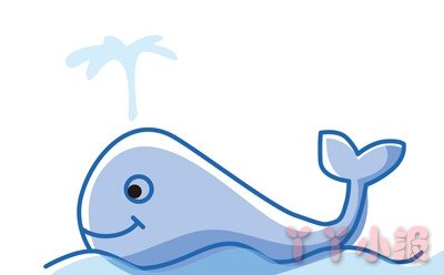 鲸鱼的画法简笔画带步骤简单又好看涂色