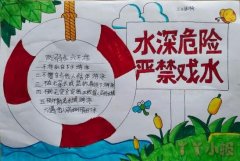 小学生暑假防溺水主题手抄报模板图片一等奖