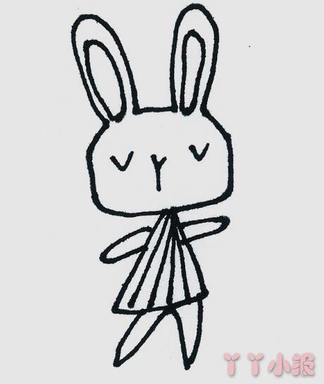 卡通兔子简笔画画法图片步骤