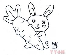 小白兔简笔画画法图片步骤简单又可爱