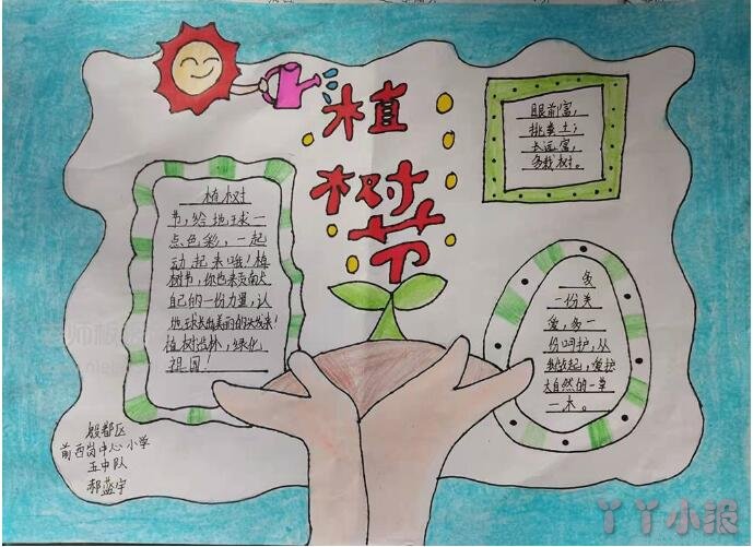 小学生《植树节》主题手抄报绘画图片-含内容