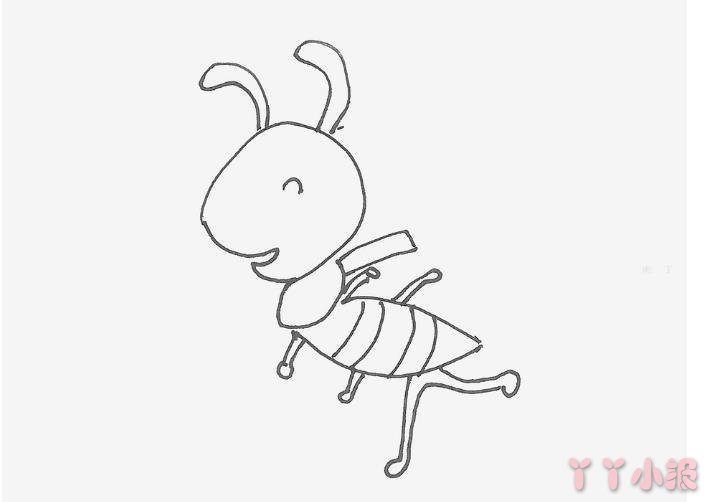 彩色小蚂蚁简笔画画法图片步骤