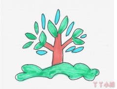 涂色大树的画法图解教程 大树儿童画图片