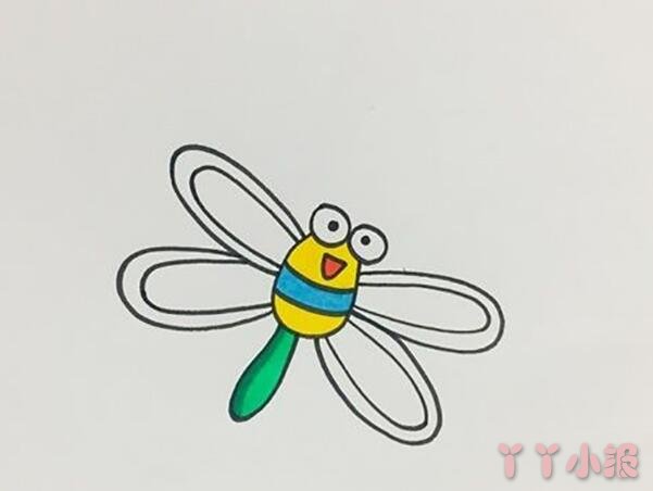 蜻蜓怎么画简单又好看涂色 蜻蜓简笔画图片带步骤