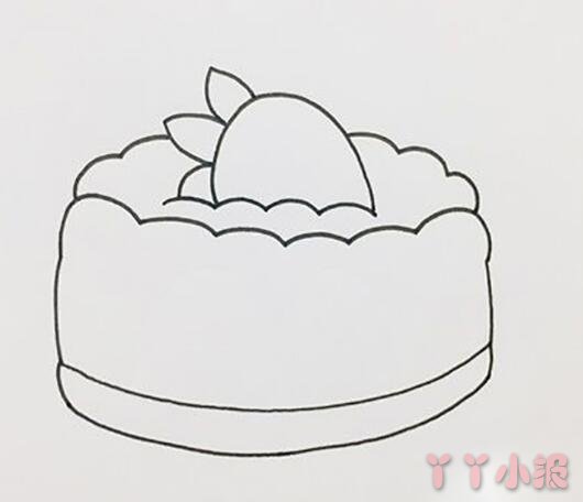 一步一步绘画生日蛋糕简笔画步骤简单又漂亮涂色
