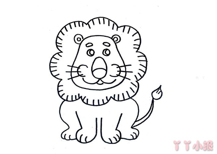怎么绘画卡通狮子简笔画画法步骤简单又好看涂色
