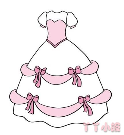 婚纱裙简笔画图片 婚纱裙怎么画简单又漂亮涂色带步骤