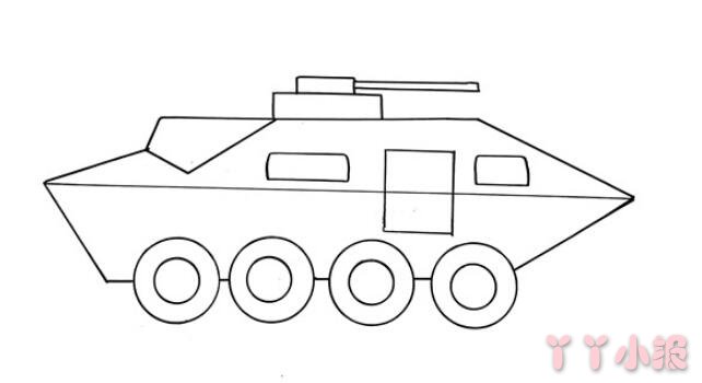 坦克简笔画图片 战车怎么画涂色带步骤简单好看