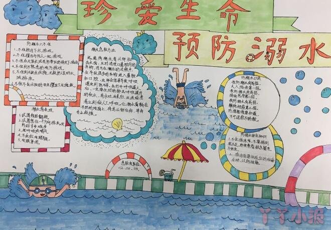 二年级珍爱生命,预防溺水手抄报怎么画简单又漂亮
