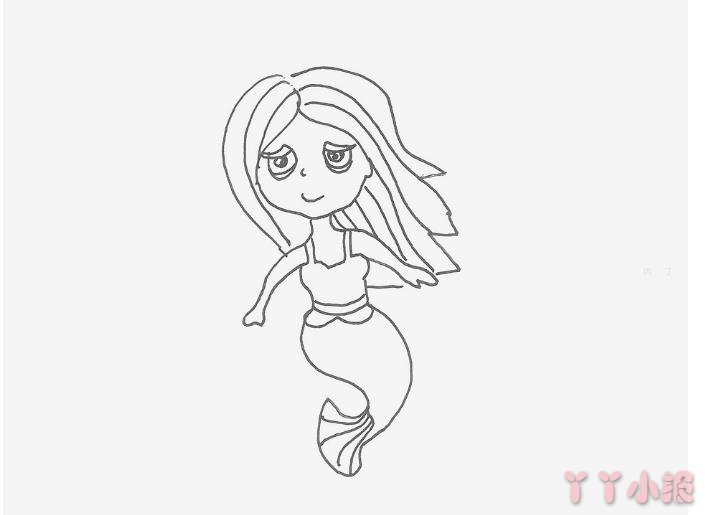 6-9岁简笔画大全 卡通小美人鱼怎么画最简单