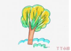 一棵大树儿童画涂色 大树怎么画简单又漂亮带步骤