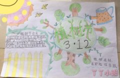 小学生植树节手抄报简笔画怎么画简单又漂亮涂色