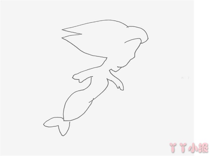四五岁儿童画教程 带颜色美人鱼怎么画简单又好看