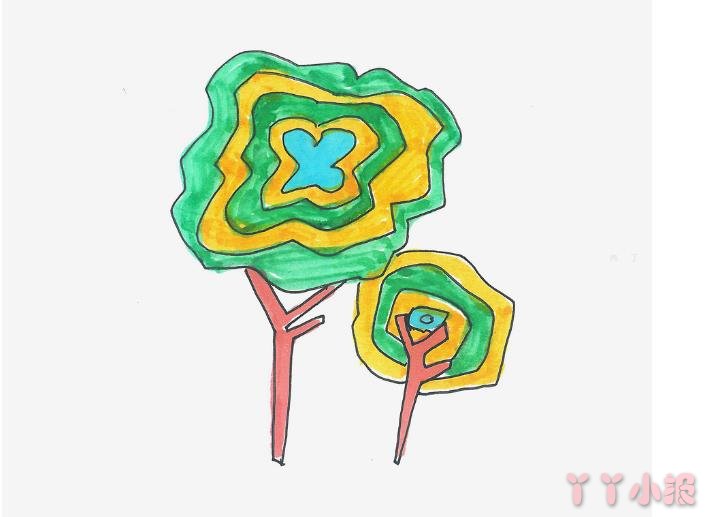 7岁简笔画图片 卡通小大树怎么画最简单