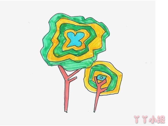 7岁简笔画图片 卡通小大树怎么画最简单