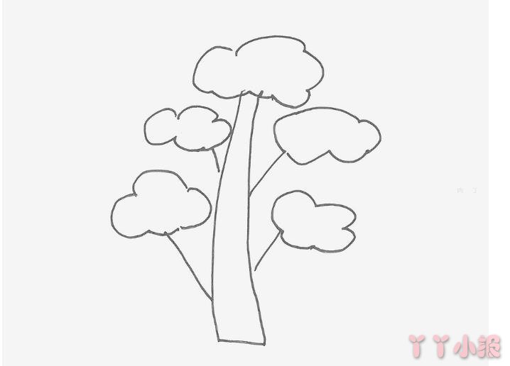 大树的画法简笔画带步骤简单又好看涂色