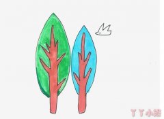 怎么画大树儿童简笔画带步骤简单又漂亮涂颜色