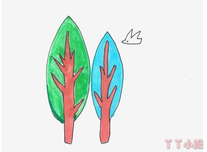 怎么画大树简笔画带步骤简单又漂亮涂颜色