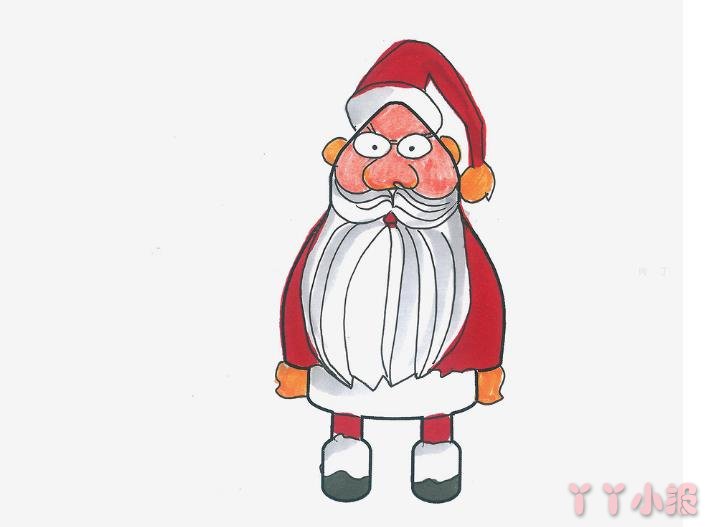圣诞老人的画法详细步骤涂色 圣诞老人简笔画图片