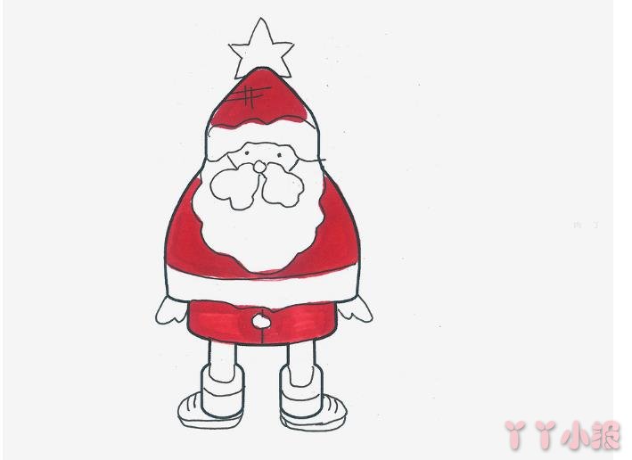 圣诞老人怎么画漂亮带步骤涂颜色 圣诞老人简笔画图片