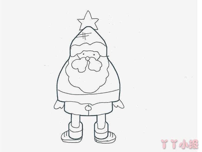 圣诞老人怎么画漂亮带步骤涂颜色 圣诞老人简笔画图片