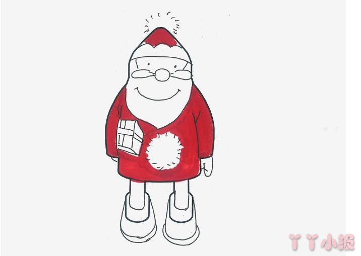 圣诞老人怎么画好看带步骤填色 圣诞老人简笔画图片