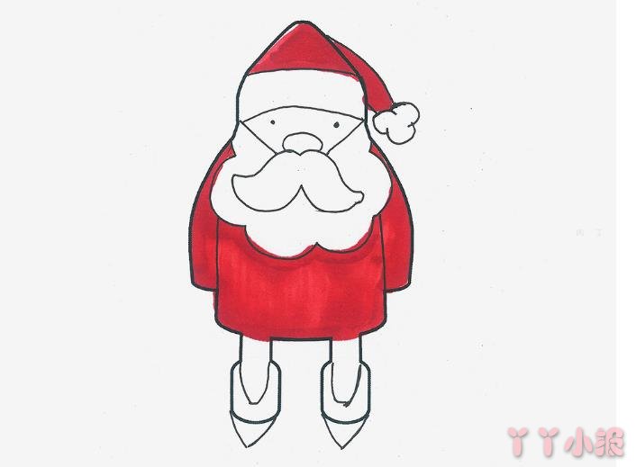 圣诞老人怎么画可爱带步骤填色 圣诞老人简笔画图片