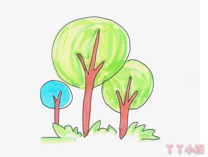 大树的画法简笔画带步骤简单又漂亮填色