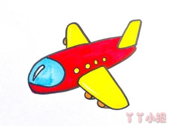 一步一步绘画儿童飞机简笔画带步骤涂色 飞机怎么画好看