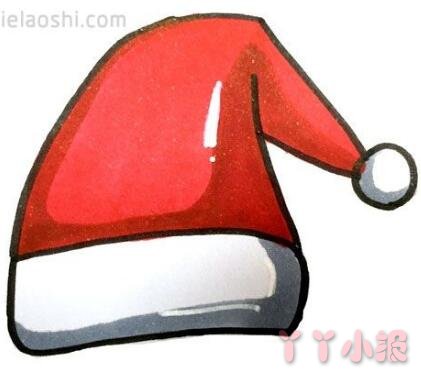 圣诞老人帽子图片简笔画 红色圣诞帽怎么画涂色