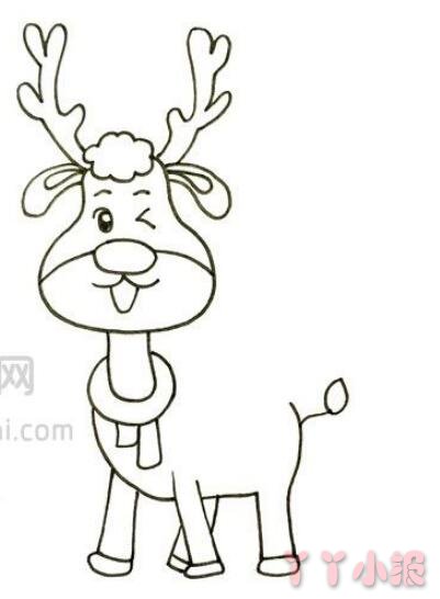 圣诞老人骑鹿简笔画图片 圣诞老人骑鹿怎么画的