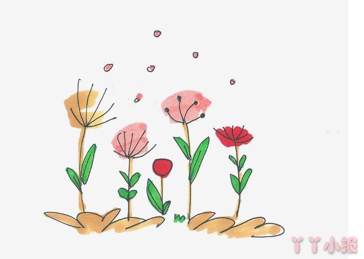 怎么画罂粟花简单又可爱带步骤 罂粟花简笔画图片