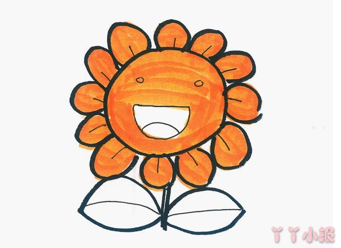 怎么画向日葵简单又可爱带步骤 向日葵简笔画图片