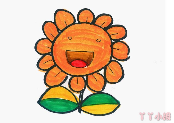 怎么画向日葵简单又可爱带步骤 向日葵简笔画图片