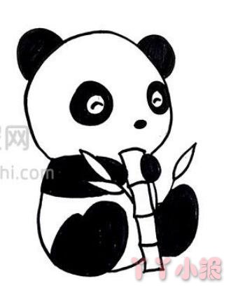 熊猫的画法步骤涂颜色 熊猫简笔画图片