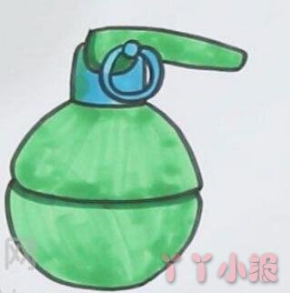 儿童简笔画手榴弹怎么画涂色简单又漂亮带步骤