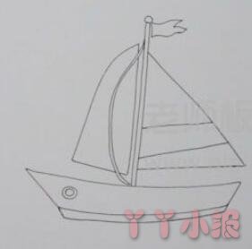 帆船的画法步骤涂颜色 帆船简笔画图片