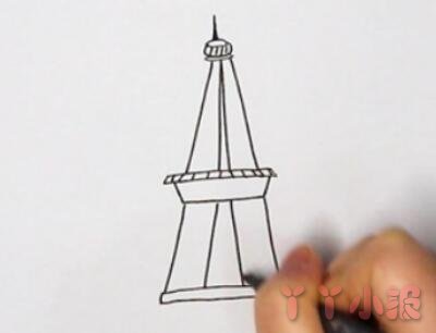 儿童简笔画埃菲尔铁塔怎么画涂色简单又漂亮带步骤