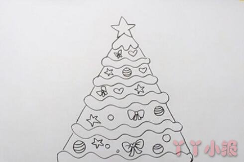 圣诞树怎么画简单又好画带步骤涂颜色