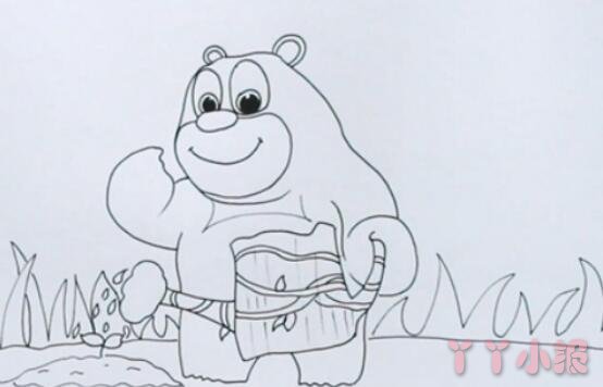 儿童简笔画熊二怎么画涂色简单又漂亮带步骤