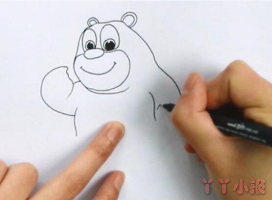 儿童简笔画熊二怎么画涂色简单又漂亮带步骤