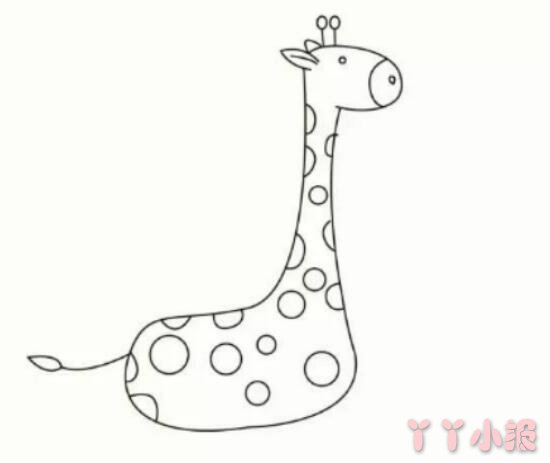 儿童简笔画长颈鹿怎么画涂色简单又漂亮带步骤