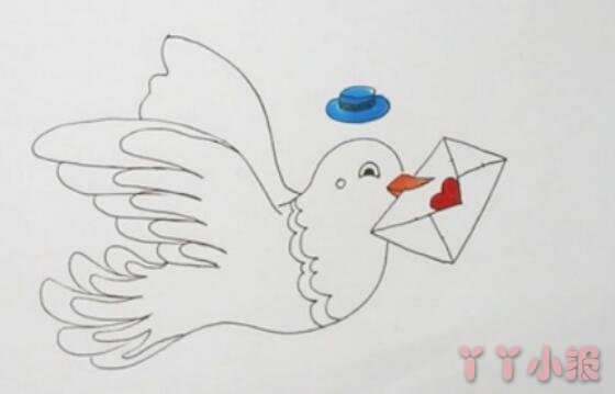鸽子的画法步骤涂颜色 鸽子简笔画图片