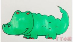 一步一步画鳄鱼简笔画简单又好画涂颜色