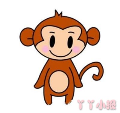 小猴子的画法步骤涂颜色 小猴子简笔画图片